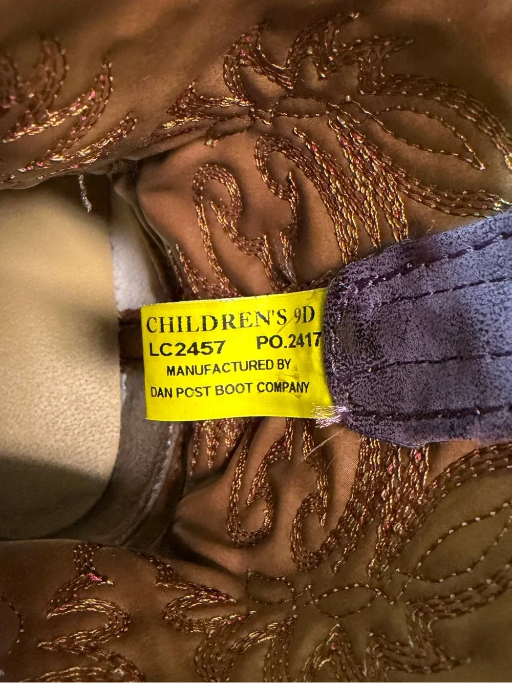 Laredo kids Purple Suede Western Ankle Boots with Pink Trim